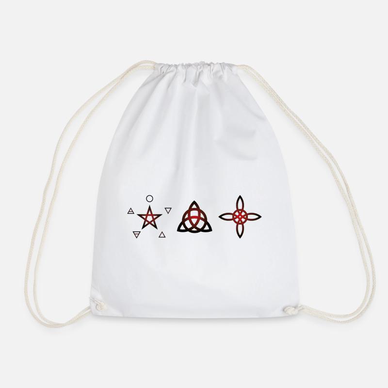 Wiccan Symbols - Mystic Art - Drawstring Bag - white