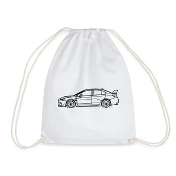 WRX Line Silhouette – Turbo Rally Art - Turnbeutel - Weiß - Vorne