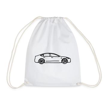 Drawn model 3 - Drawstring Bag - white - Front