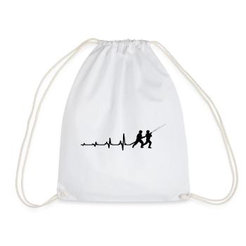 Fire Brigade Heartbeat Gift Pulse - Drawstring Bag - white - Front