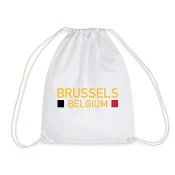 Brussels, Belgium (two squares) - Drawstring Bag - white - Front