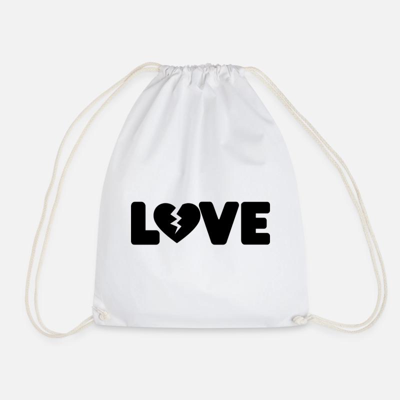 Love- Spruch - Turnbeutel - Weiß