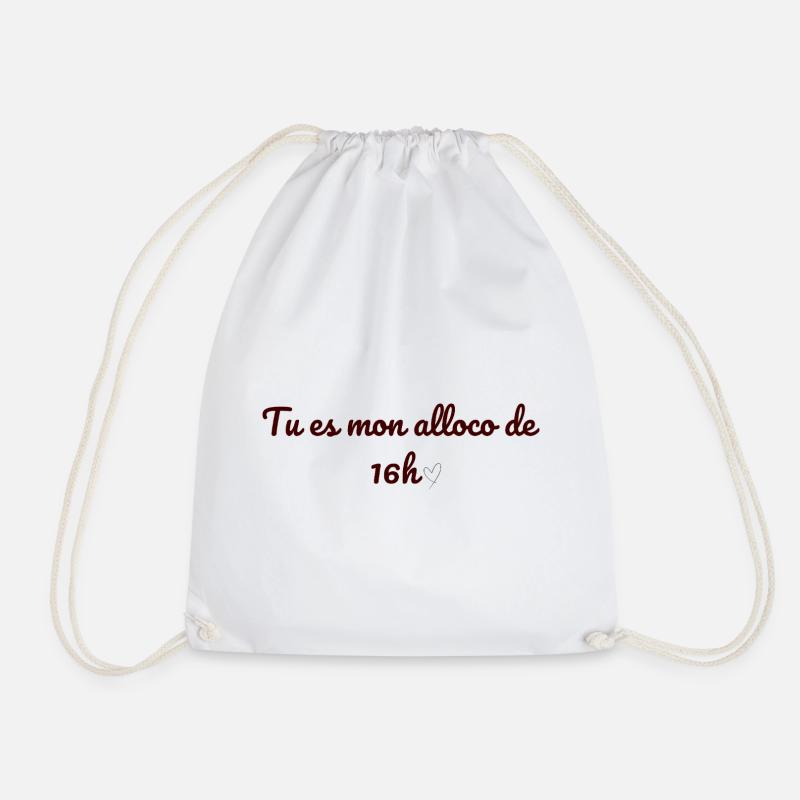 Ivorian humor t-shirt "You are my 4 p.m. alloco - Drawstring Bag - white