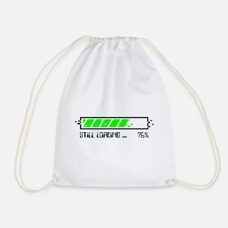 Still Loading – Patience Gamer - NO - Drawstring Bag - white
