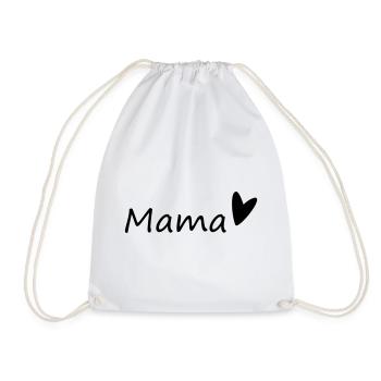 Mama-Schriftzug mit Herz - Turnbeutel - Weiß - Vorne