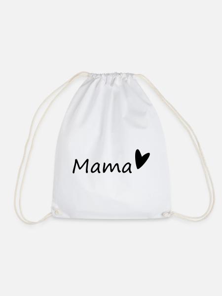 Mama-Schriftzug mit Herz - Turnbeutel - Weiß