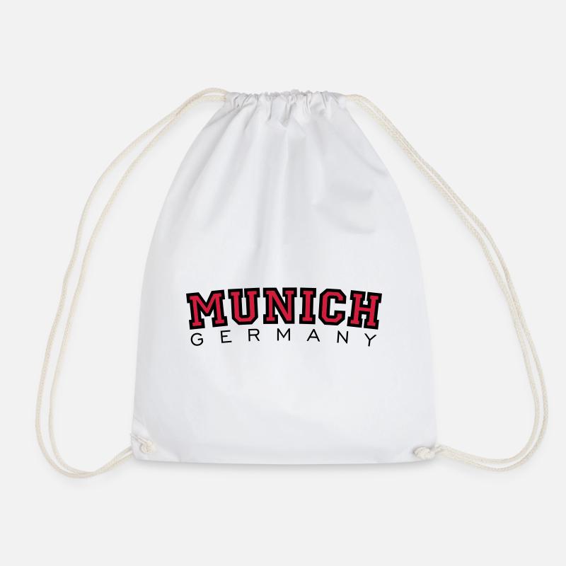 München Munich Germany (Schwarz/Rot) - Turnbeutel - Weiß