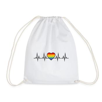 Battement de cœur arc-en-ciel - Sac de sport léger - blanc - Devant