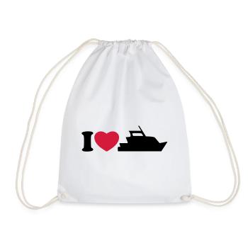 I love my yacht - Ich liebe meine Yacht - Turnbeutel - Weiß - Vorne