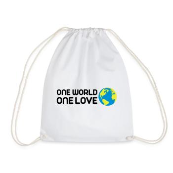 One World One Love - Drawstring Bag - white - Front