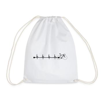 Cadeau de battement de coeur d'ECG de bicyclette - Sac de sport léger - blanc - Devant