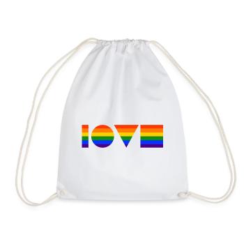 LGBT Love Geometry Gay Pride Rainbow Symbols - Drawstring Bag - white - Front