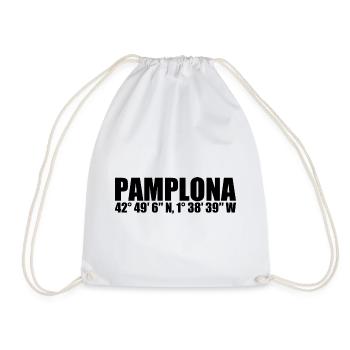 Pamplona Koordinaten - Turnbeutel - Weiß - Vorne