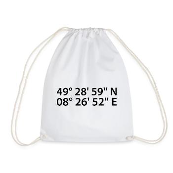Ludwigshafen am Rhein coordinates - Drawstring Bag - white - Front