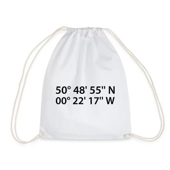 Worthing Coordinates - Drawstring Bag - white - Front