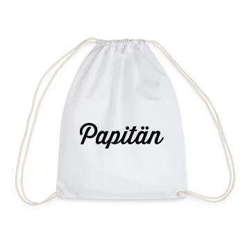 Papitän Anker Kapitän Vatertag Nachwuchs Geburt - Turnbeutel - Weiß - Vorne