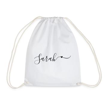Sarah Name First Name Decorative - Drawstring Bag - white - Front