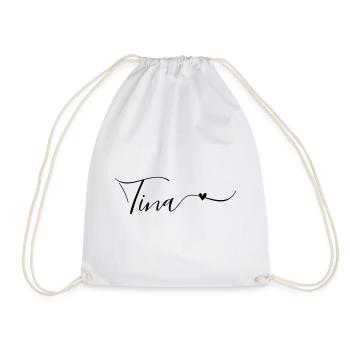 Tina, prénom, prénom décoratif - Sac de sport léger - blanc - Devant