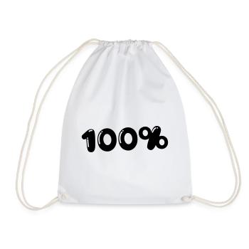 100% - Drawstring Bag - white - Front