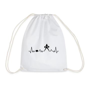 Cheerleader Heartbeat Cheer Squad - Drawstring Bag - white - Front
