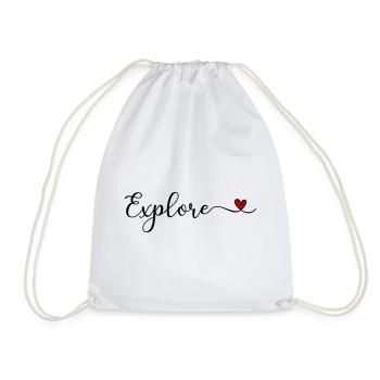 Explorez la typographie avec un cœur - Sac de sport léger - blanc - Devant