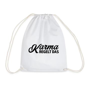 Karma regelt das Spruch T-Shirt - Turnbeutel - Weiß - Vorne
