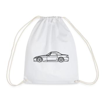 S2000 Line Silhouette – High‑Rev JDM Art - Turnbeutel - Weiß - Vorne