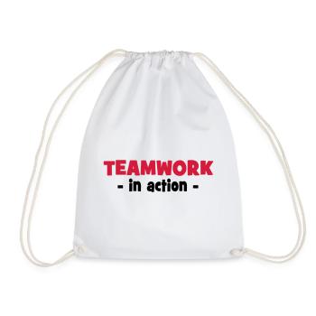 Teamwork in Action - Turnbeutel - Weiß - Vorne
