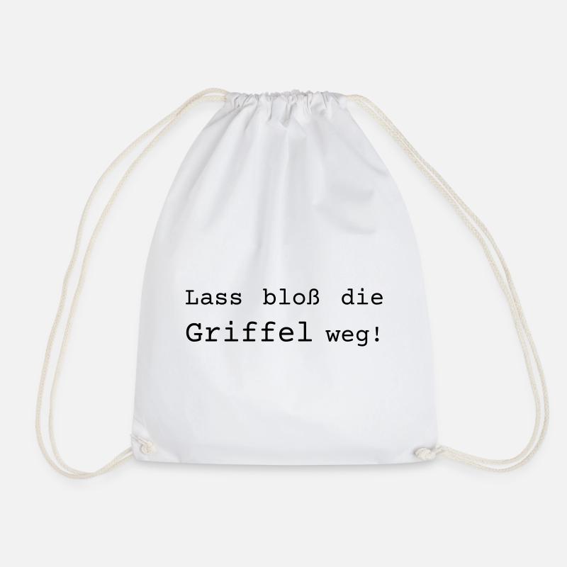 Lass bloß die Griffel weg - Dialekt badisch - Turnbeutel - Weiß