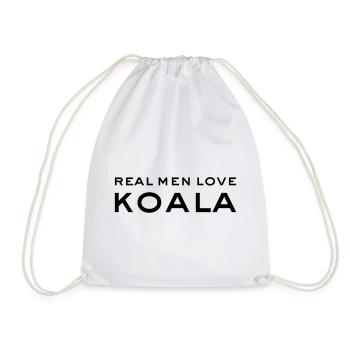 Real men love KOALA - Drawstring Bag - white - Front