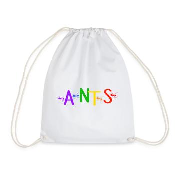 ant ant friends rainbow ants ant lgbt - Drawstring Bag - white - Front
