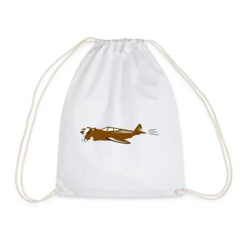 cow Air | flying cow - Drawstring Bag - white - Front