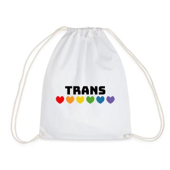Cœur arc-en-ciel trans noir - Sac de sport léger - blanc - Devant