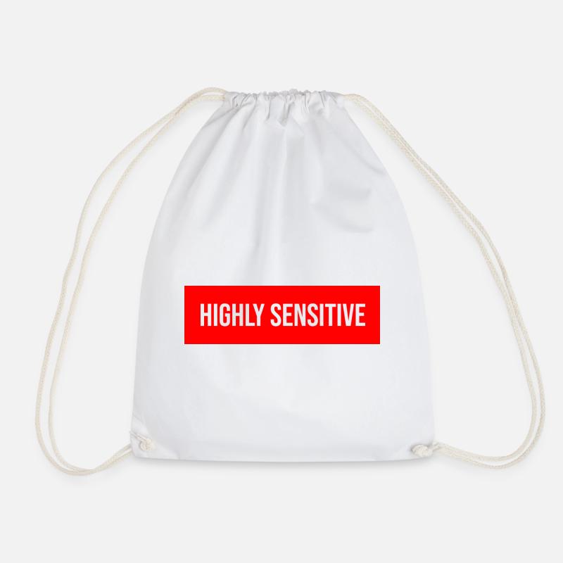 Highly Sensitive - Drawstring Bag - white