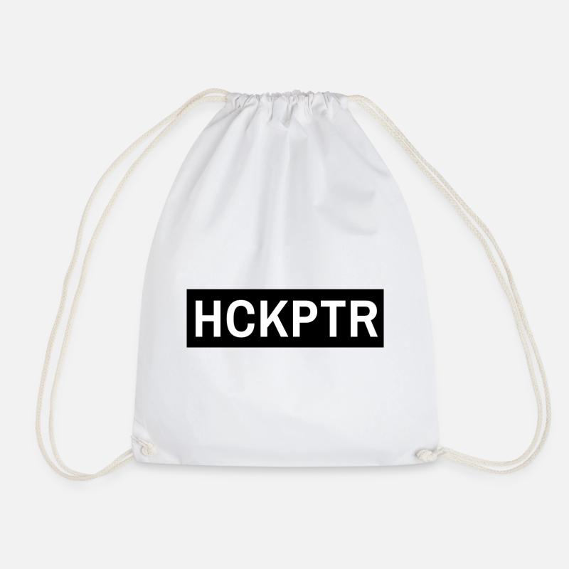Hackepeter Schriftzug, schwarz, hckptr - Turnbeutel - Weiß