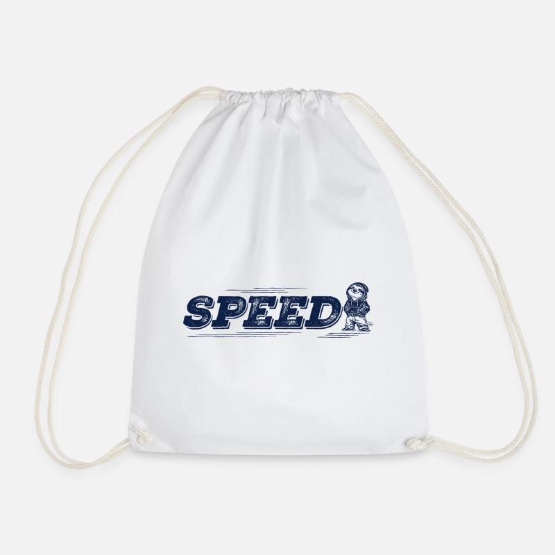 Speed Sloth Shirt, Retro, vintage Style - Drawstring Bag - white