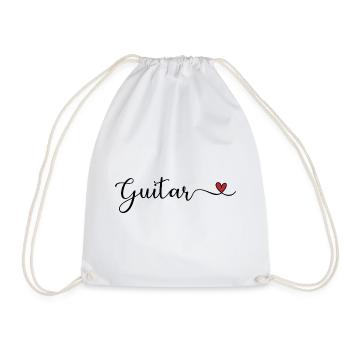 Guitar - Drawstring Bag - white - Front
