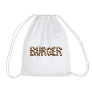 Burger typography - Drawstring Bag - white - Front