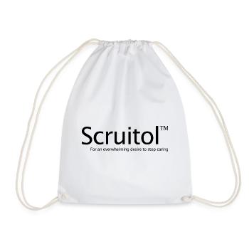 I don't care, drugs, Scuitol, sarcastic, shit - Drawstring Bag - white - Front