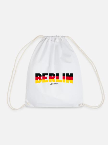 Berlin Schriftzug in Flaggenfarben - Turnbeutel - Weiß
