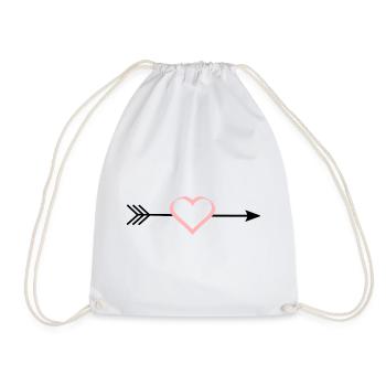 pink heart pink red arrow hearts Valentine's Day - Drawstring Bag - white - Front