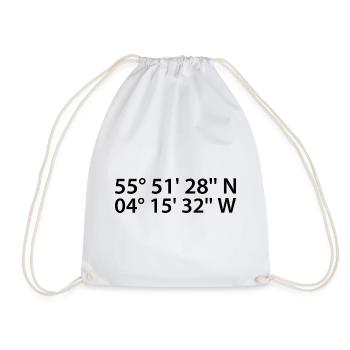 Glasgow Coordinates - Drawstring Bag - white - Front