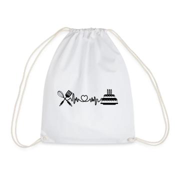 Cardio heart rate kitchen - Drawstring Bag - white - Front