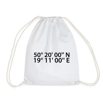 Dąbrowa Górnicza coordinates - Drawstring Bag - white - Front