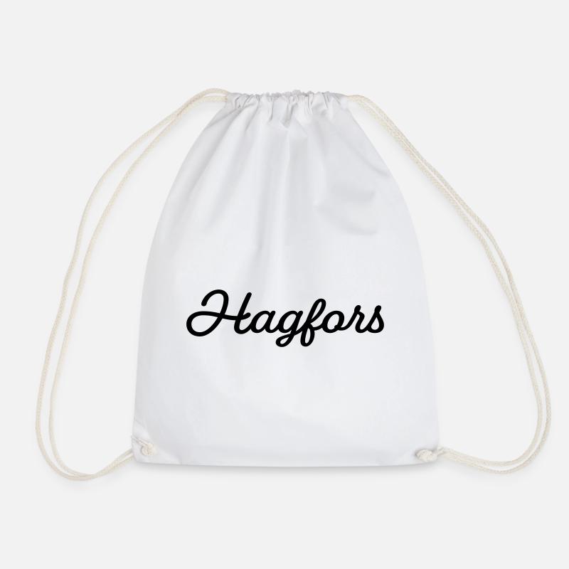 Hagfors black - Drawstring Bag - white