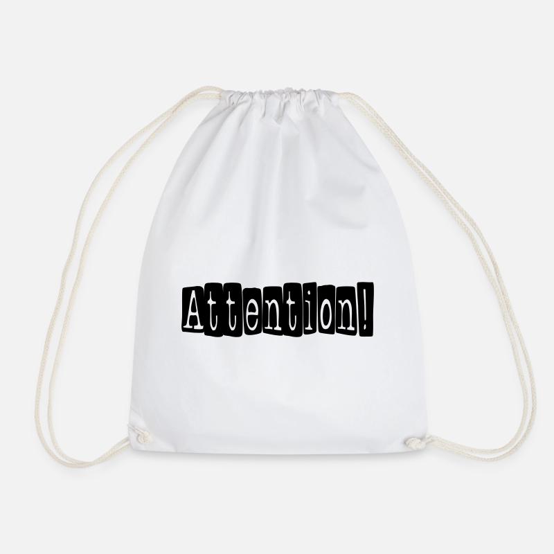 attention - Drawstring Bag - white