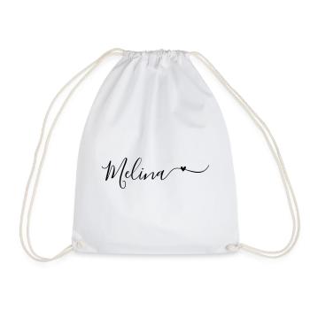 Prénom Melina Prénom décoratif - Sac de sport léger - blanc - Devant