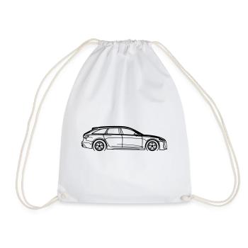 RS6 Line Silhouette – Minimalist Car Art - Turnbeutel - Weiß - Vorne