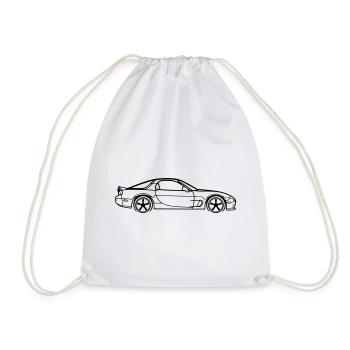 RX‑7 Line Silhouette – JDM Performance Art - Turnbeutel - Weiß - Vorne