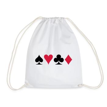 Poker (V) - Drawstring Bag - white - Front